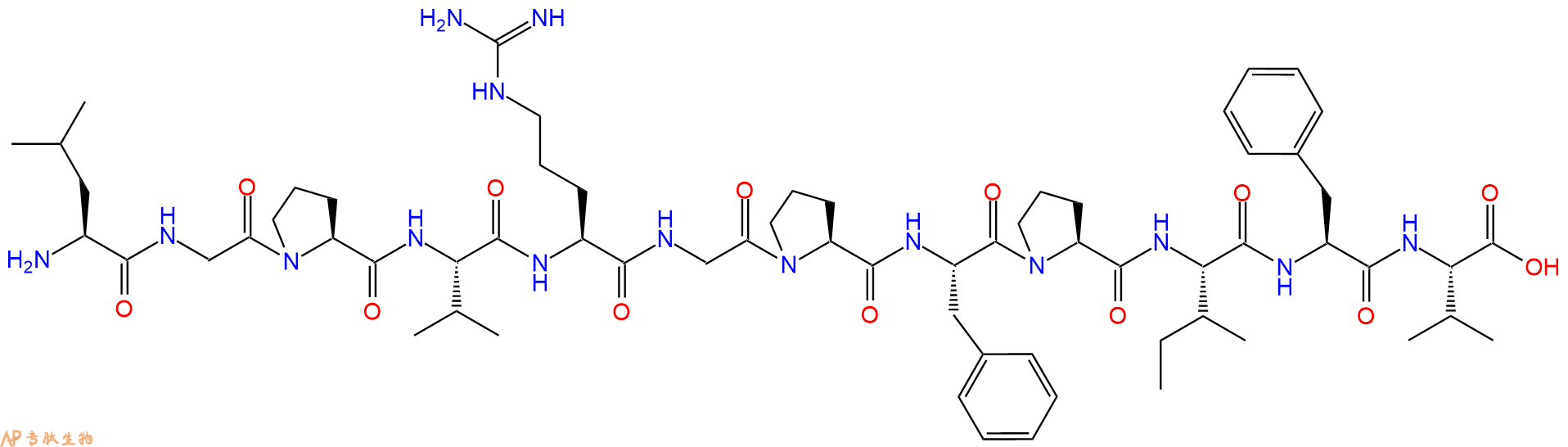 专肽生物产品H2N-Leu-Gly-Pro-Val-Arg-Gly-Pro-Phe-Pro-Ile-Phe-Val-OH