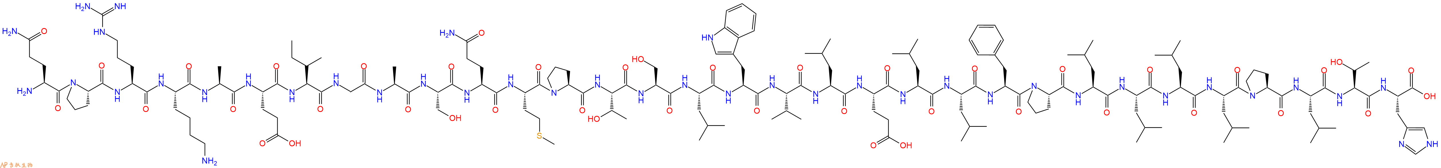 专肽生物产品H2N-Gln-Pro-Arg-Lys-Ala-Glu-Ile-Gly-Ala-Ser-Gln-Met-Pro-Thr-Ser-Leu-Trp-Val-Leu-Glu-Leu-Leu-Phe-Pro-Leu-Leu-Leu-Leu-Pro-Leu-Thr-His-OH