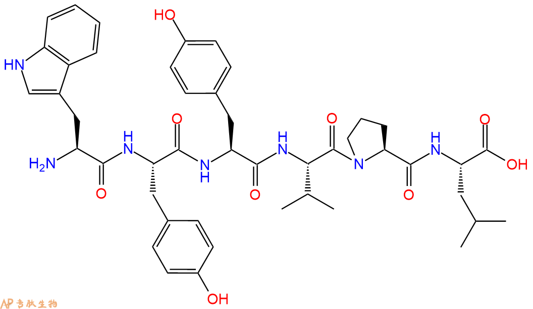 专肽生物产品H2N-Trp-Tyr-Tyr-Val-Pro-Leu-OH