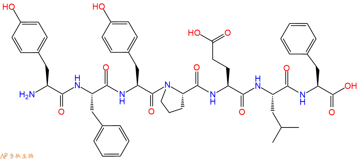 专肽生物产品H2N-Tyr-Phe-Tyr-Pro-Glu-Leu-Phe-OH