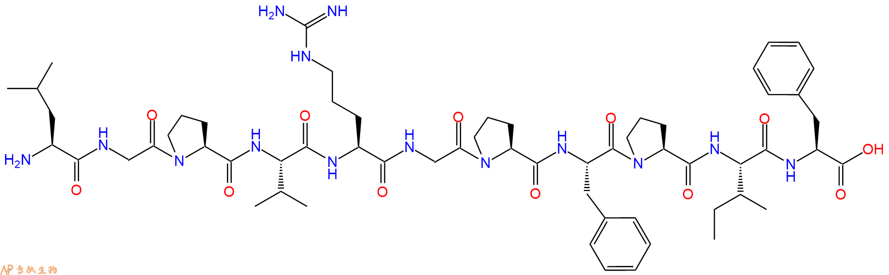 专肽生物产品H2N-Leu-Gly-Pro-Val-Arg-Gly-Pro-Phe-Pro-Ile-Phe-OH