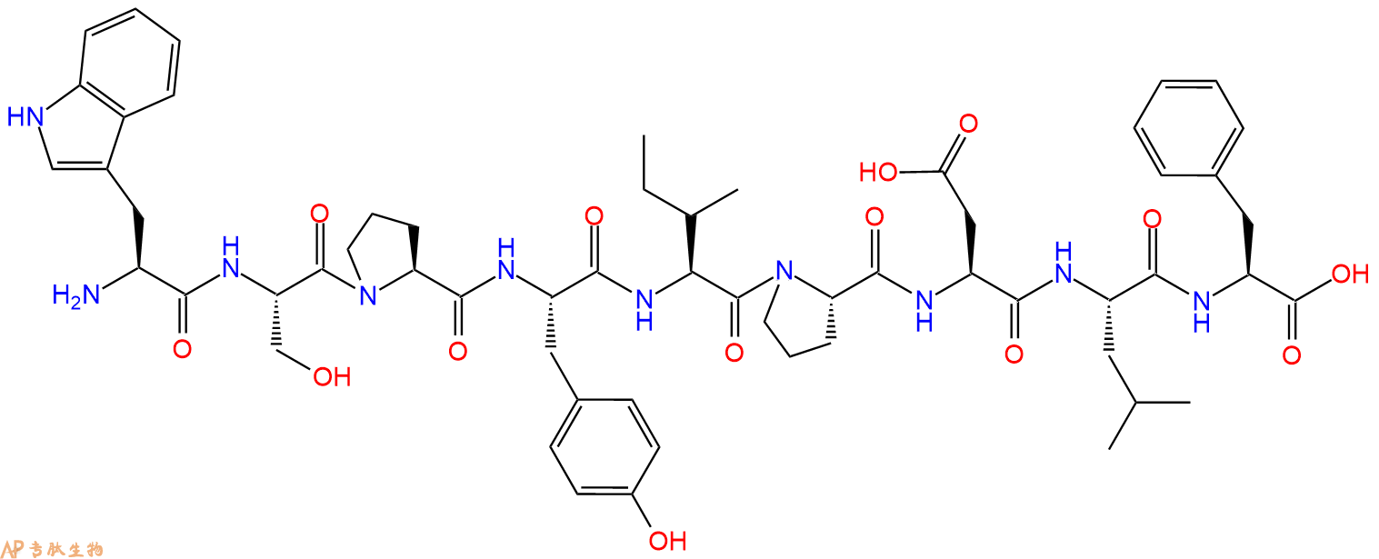 专肽生物产品H2N-Trp-Ser-Pro-Tyr-Ile-Pro-Asp-Leu-Phe-OH