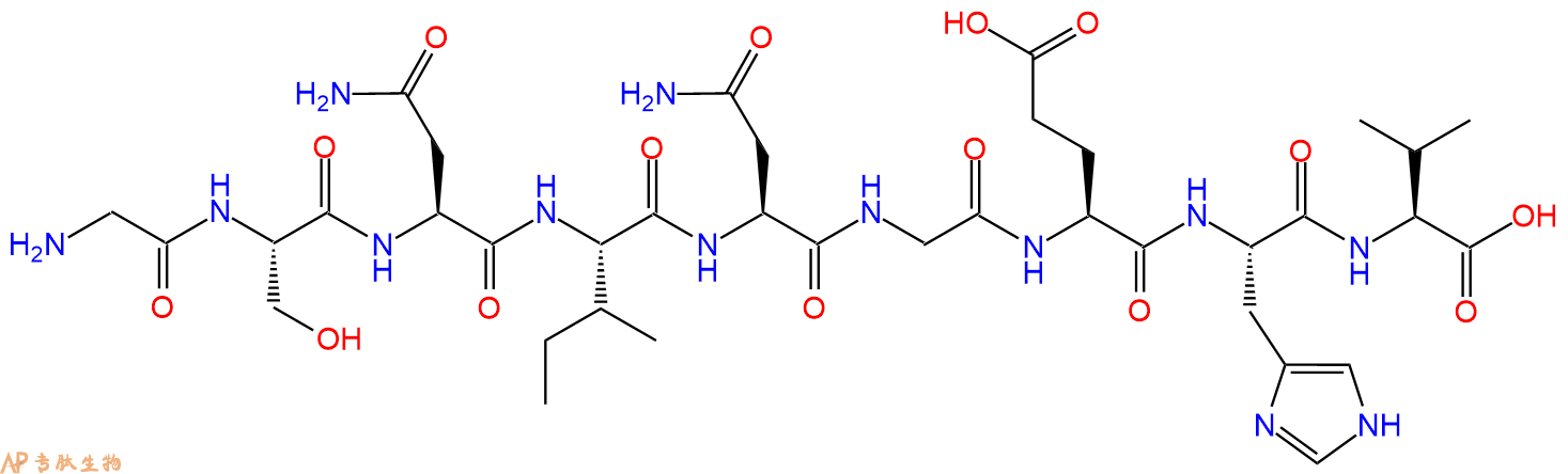 专肽生物产品H2N-Gly-Ser-Asn-Ile-Asn-Gly-Glu-His-Val-OH