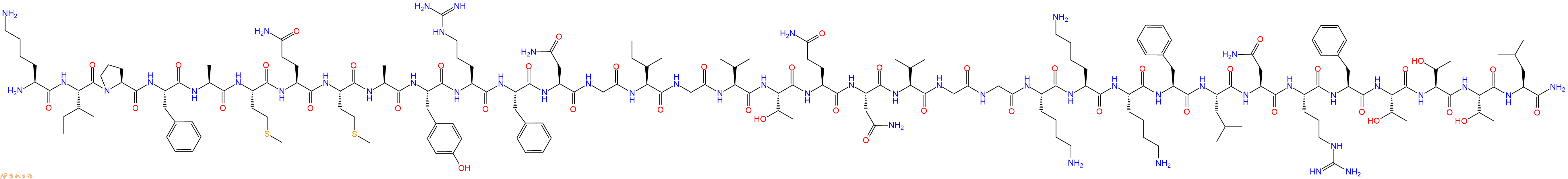专肽生物产品H2N-Lys-Ile-Pro-Phe-Ala-Met-Gln-Met-Ala-Tyr-Arg-Phe-Asn-Gly-Ile-Gly-Val-Thr-Gln-Asn-Val-Gly-Gly-Lys-Lys-Lys-Phe-Leu-Asn-Arg-Phe-Thr-Thr-Thr-Leu-CONH2
