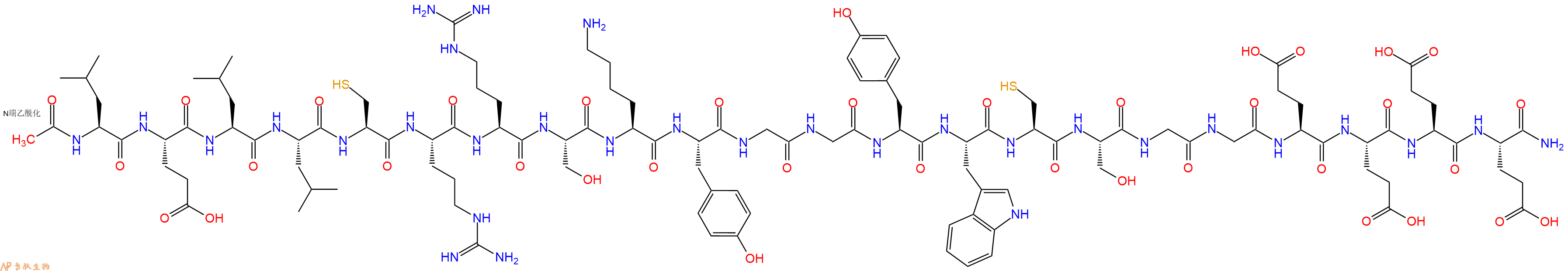 专肽生物产品Ac-Leu-Glu-Leu-Leu-Cys-Arg-Arg-Ser-Lys-Tyr-Gly-Gly-Tyr-Trp-Cys-Ser-Gly-Gly-Glu-Glu-Glu-Glu-CONH2