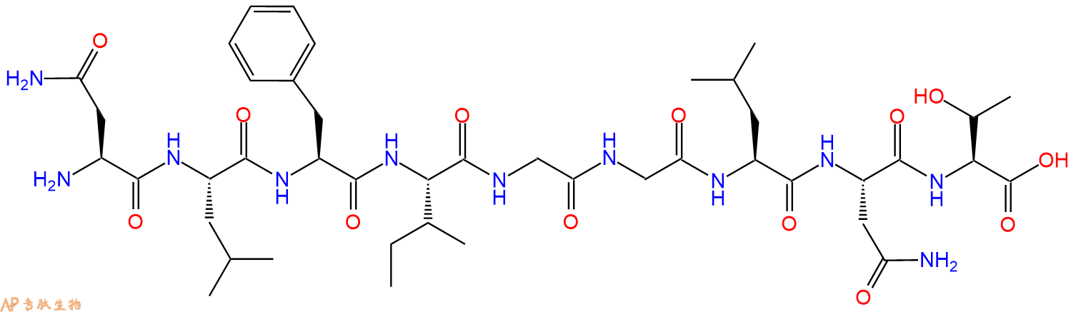 专肽生物产品H2N-Asn-Leu-Phe-Ile-Gly-Gly-Leu-Asn-Thr-OH