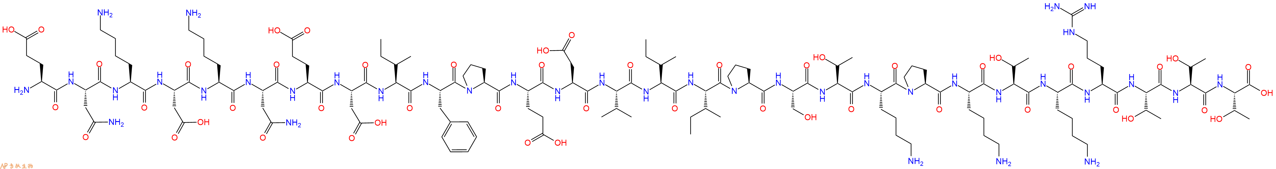 专肽生物产品H2N-Glu-Asn-Lys-Asp-Lys-Asn-Glu-Asp-Ile-Phe-Pro-Glu-Asp-Val-Ile-Ile-Pro-Ser-Thr-Lys-Pro-Lys-Thr-Lys-Arg-Thr-Thr-Thr-OH