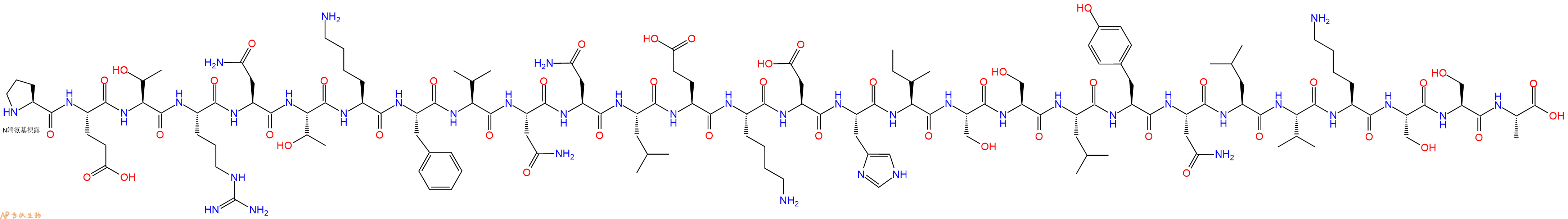 专肽生物产品H2N-Pro-Glu-Thr-Arg-Asn-Thr-Lys-Phe-Val-Asn-Asn-Leu-Glu-Lys-Asp-His-Ile-Ser-Ser-Leu-Tyr-Asn-Leu-Val-Lys-Ser-Ser-Ala-OH