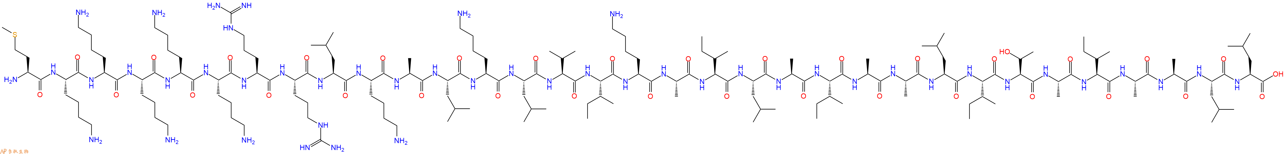 专肽生物产品H2N-Met-Lys-Lys-Lys-Lys-Lys-Arg-Arg-Leu-Lys-Ala-Leu-Lys-Leu-Val-Ile-Lys-Ala-Ile-Leu-Ala-Ile-Ala-Ala-Leu-Ile-Thr-Ala-Ile-Ala-Ala-Leu-Leu-OH