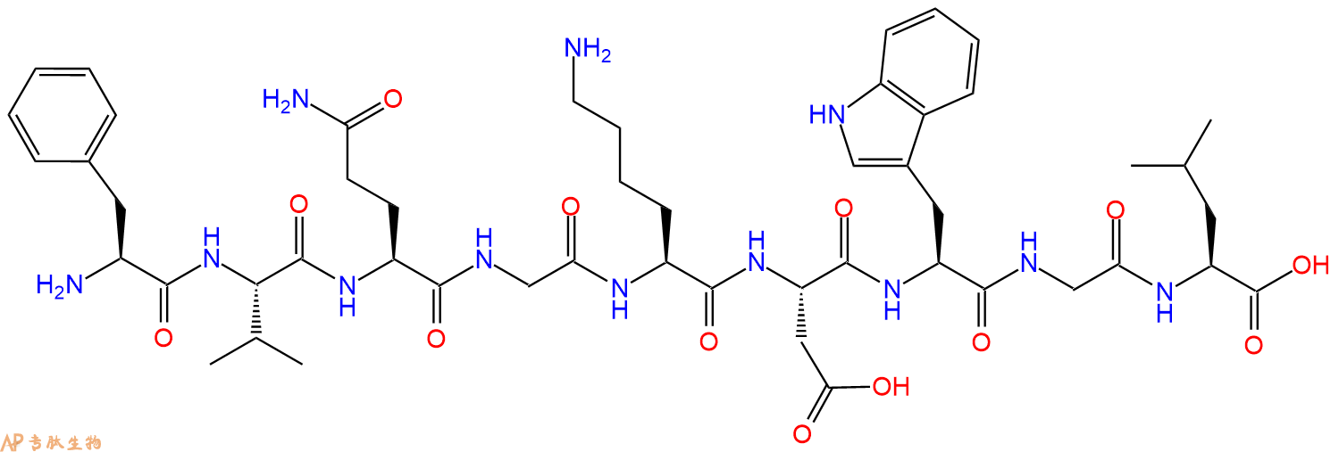 专肽生物产品H2N-Phe-Val-Gln-Gly-Lys-Asp-Trp-Gly-Leu-OH