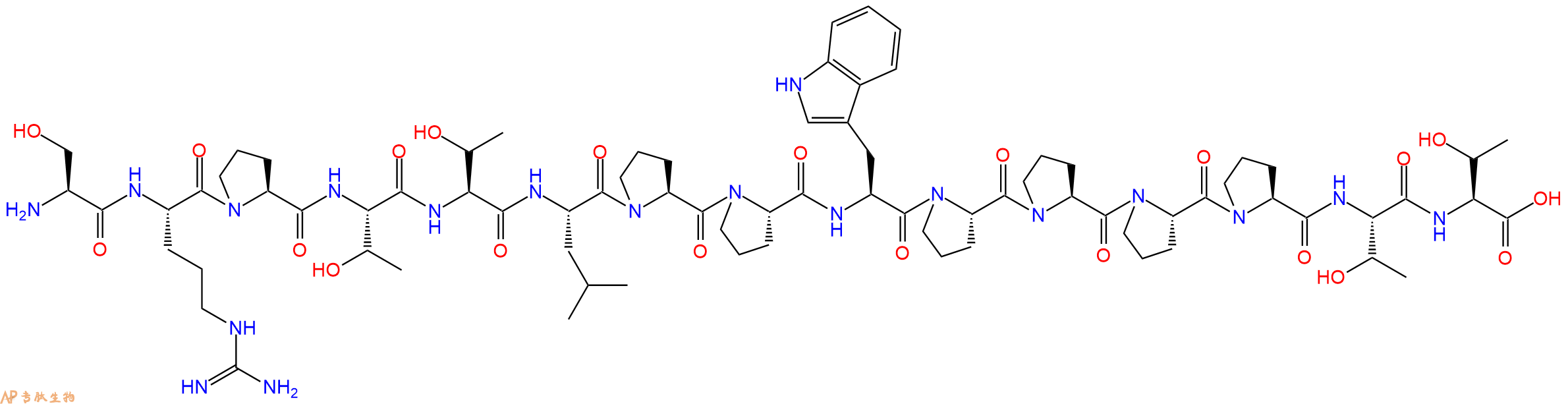 专肽生物产品H2N-Ser-Arg-Pro-Thr-Thr-Leu-Pro-Pro-Trp-Pro-Pro-Pro-Pro-Thr-Thr-OH