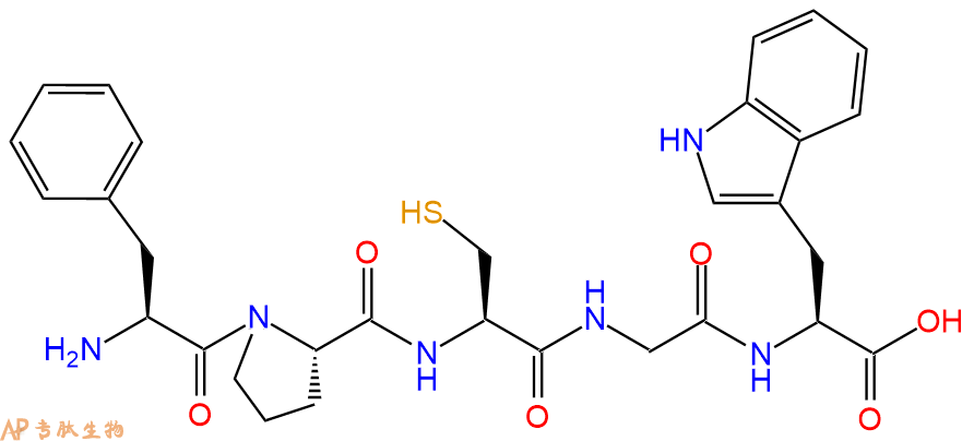 专肽生物产品H2N-Phe-Pro-Cys-Gly-Trp-OH