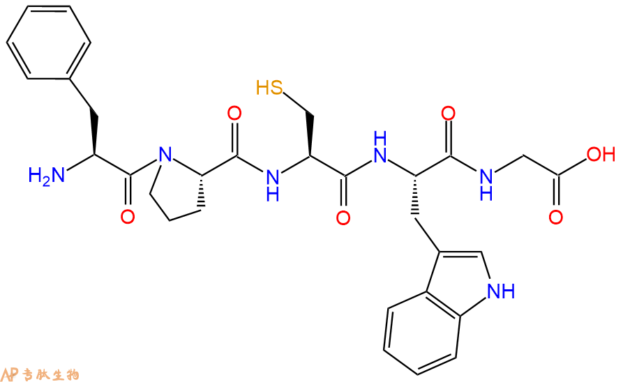 专肽生物产品H2N-Phe-Pro-Cys-Trp-Gly-OH