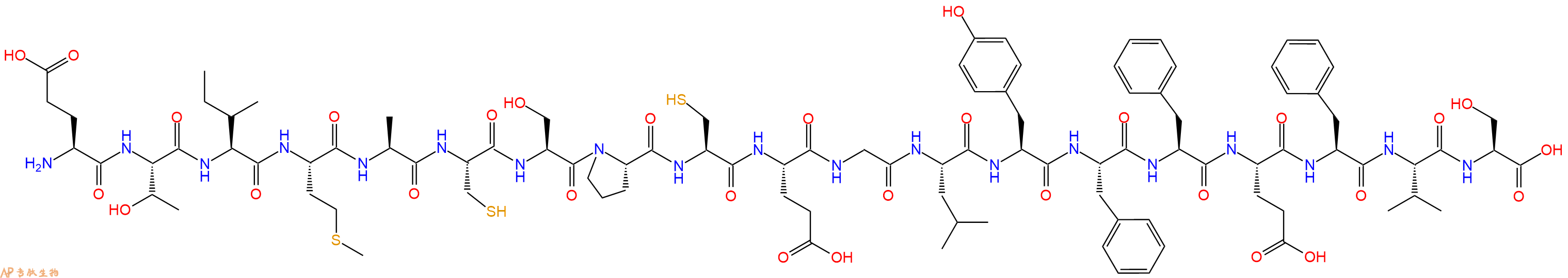 专肽生物产品H2N-Glu-Thr-Ile-Met-Ala-Cys-Ser-Pro-Cys-Glu-Gly-Leu-Tyr-Phe-Phe-Glu-Phe-Val-Ser-OH