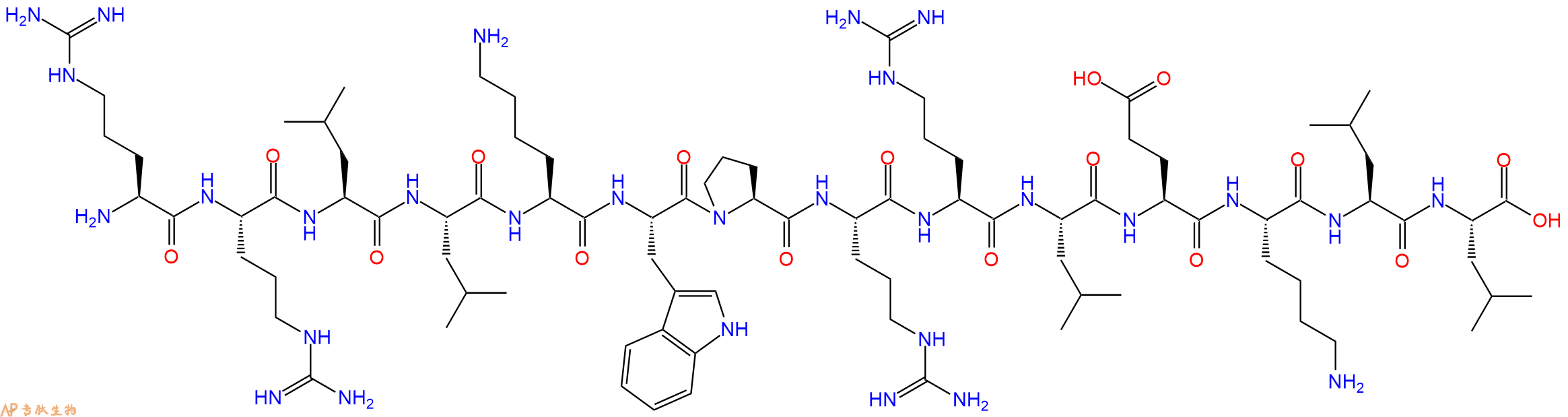专肽生物产品H2N-Arg-Arg-Leu-Leu-Lys-Trp-Pro-Arg-Arg-Leu-Glu-Lys-Leu-Leu-OH