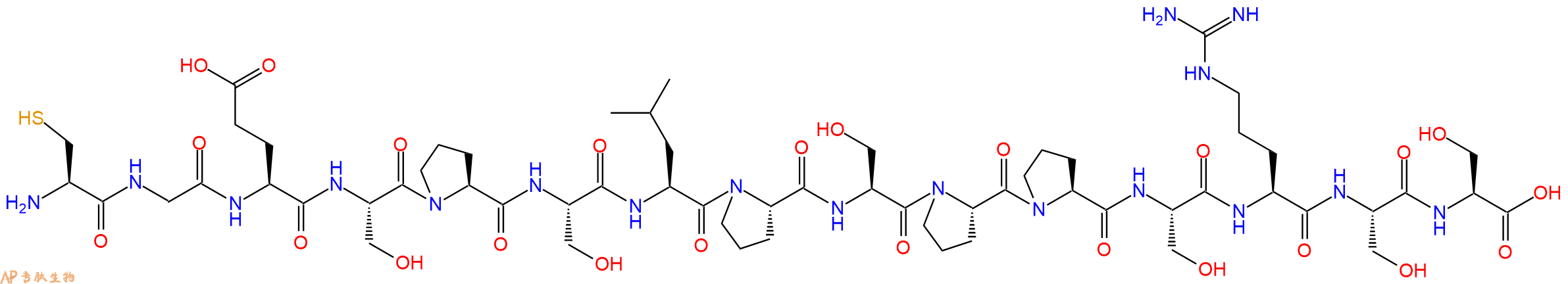 专肽生物产品H2N-Cys-Gly-Glu-Ser-Pro-Ser-Leu-Pro-Ser-Pro-Pro-Ser-Arg-Ser-Ser-OH