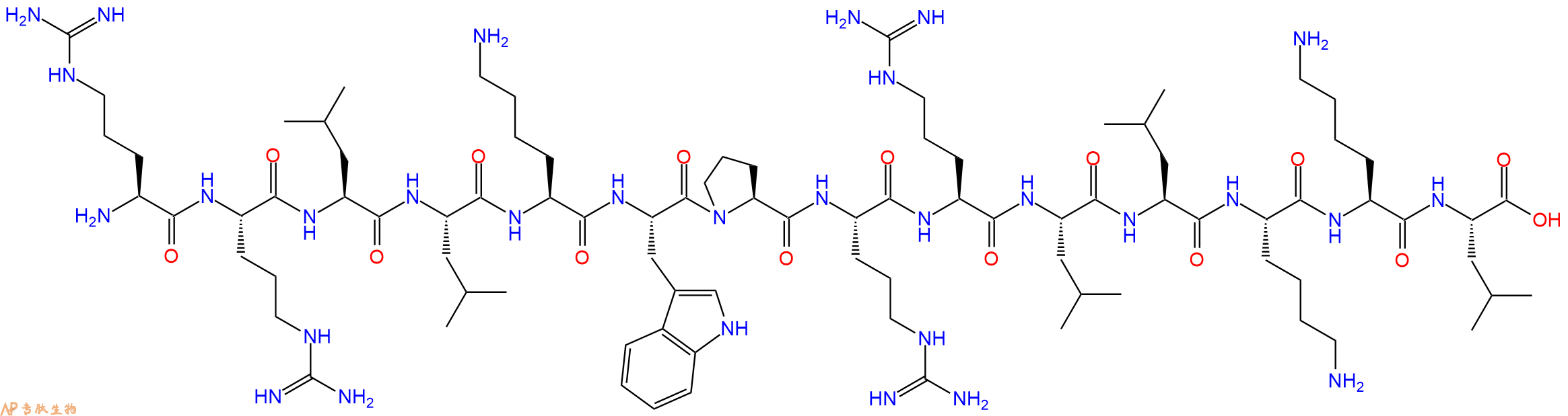 专肽生物产品H2N-Arg-Arg-Leu-Leu-Lys-Trp-Pro-Arg-Arg-Leu-Leu-Lys-Lys-Leu-OH