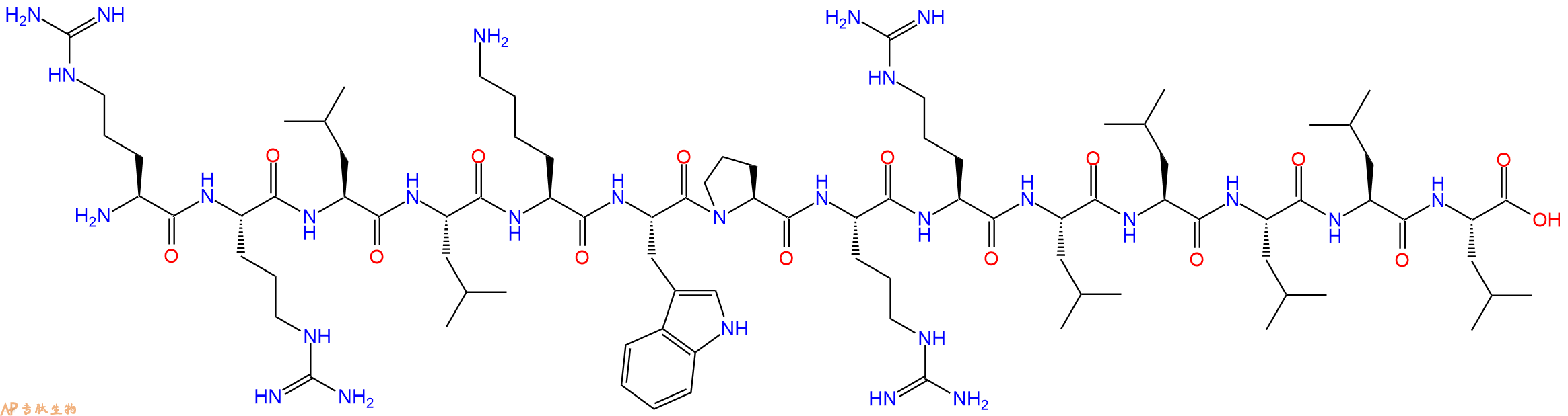 专肽生物产品H2N-Arg-Arg-Leu-Leu-Lys-Trp-Pro-Arg-Arg-Leu-Leu-Leu-Leu-Leu-OH