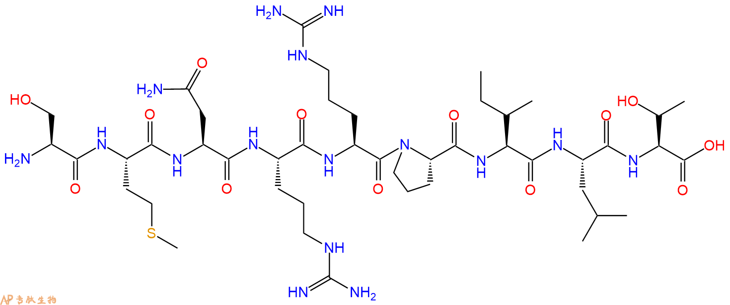 专肽生物产品H2N-Ser-Met-Asn-Arg-Arg-Pro-Ile-Leu-Thr-OH
