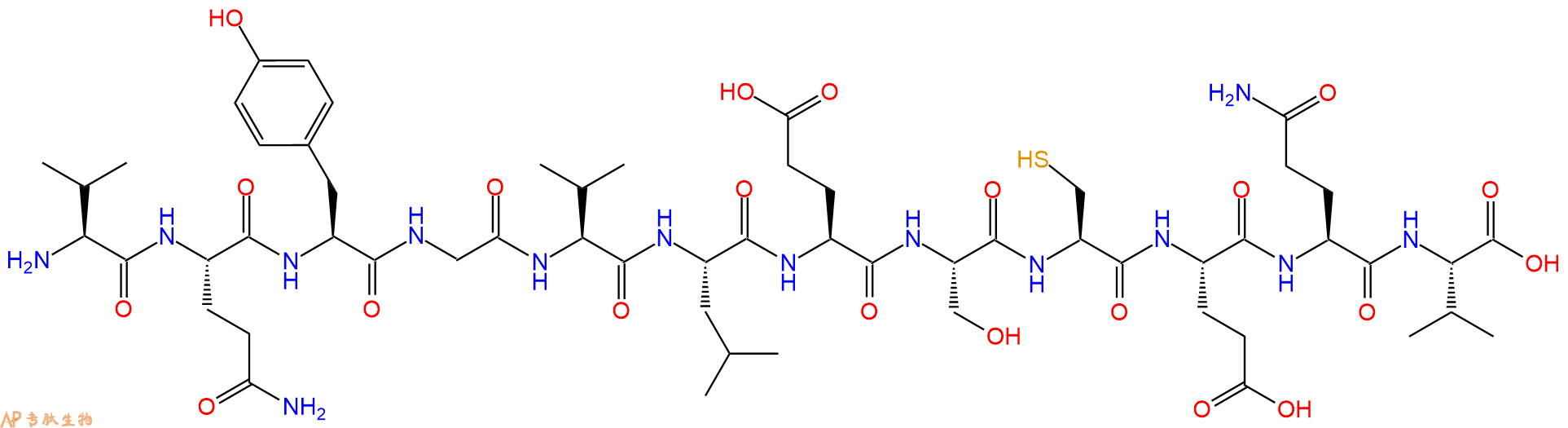 专肽生物产品H2N-Val-Gln-Tyr-Gly-Val-Leu-Glu-Ser-Cys-Glu-Gln-Val-OH