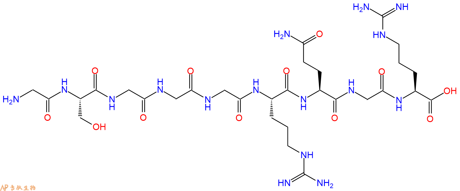 专肽生物产品H2N-Gly-Ser-Gly-Gly-Gly-Arg-Gln-Gly-Arg-OH