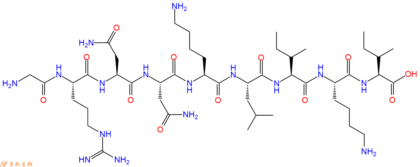 专肽生物产品H2N-Gly-Arg-Asn-Asn-Lys-Leu-Ile-Lys-Ile-OH
