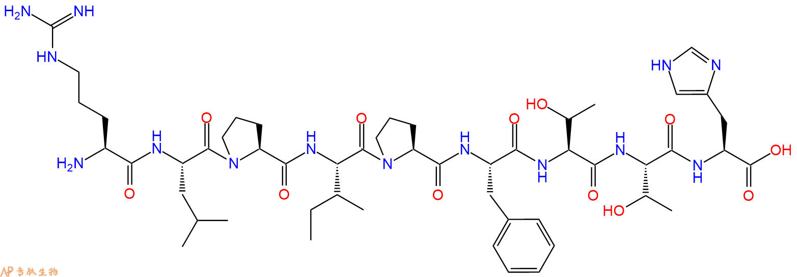 专肽生物产品H2N-Arg-Leu-Pro-Ile-Pro-Phe-Thr-Thr-His-OH