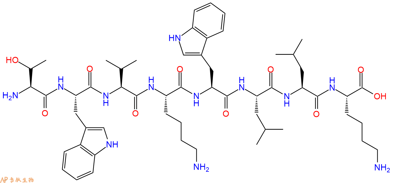 专肽生物产品H2N-Thr-Trp-Val-Lys-Trp-Leu-Leu-Lys-OH