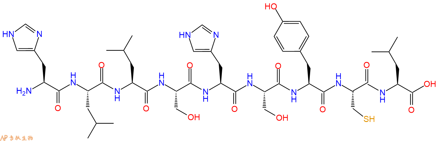 专肽生物产品H2N-His-Leu-Leu-Ser-His-Ser-Tyr-Cys-Leu-OH