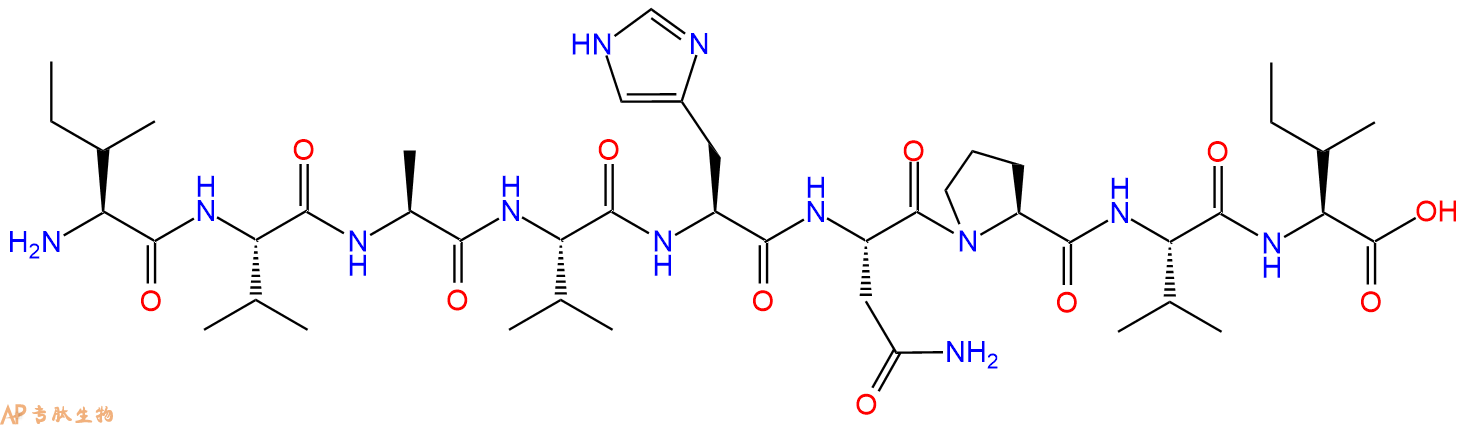 专肽生物产品H2N-Ile-Val-Ala-Val-His-Asn-Pro-Val-Ile-OH