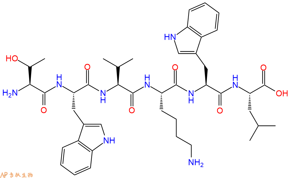 专肽生物产品H2N-Thr-Trp-Val-Lys-Trp-Leu-OH