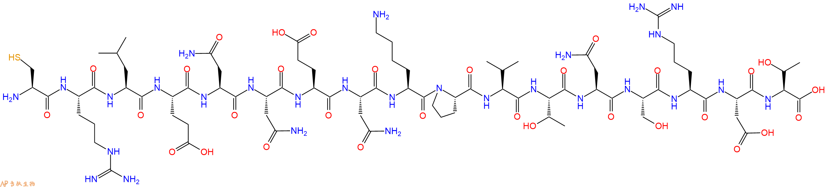 专肽生物产品H2N-Cys-Arg-Leu-Glu-Asn-Asn-Glu-Asn-Lys-Pro-Val-Thr-Asn-Ser-Arg-Asp-Thr-OH