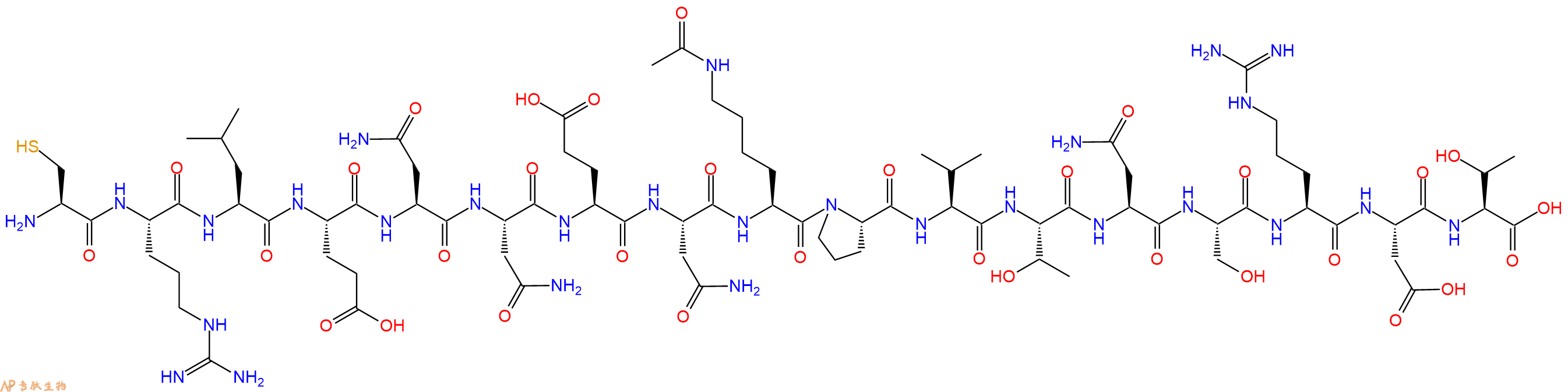 专肽生物产品H2N-Cys-Arg-Leu-Glu-Asn-Asn-Glu-Asn-Lys(Ac)-Pro-Val-Thr-Asn-Ser-Arg-Asp-Thr-OH