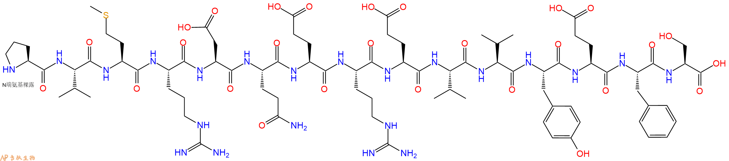 专肽生物产品H2N-Pro-Val-Met-Arg-Asp-Gln-Glu-Arg-Glu-Val-Val-Tyr-Glu-Phe-Ser-OH