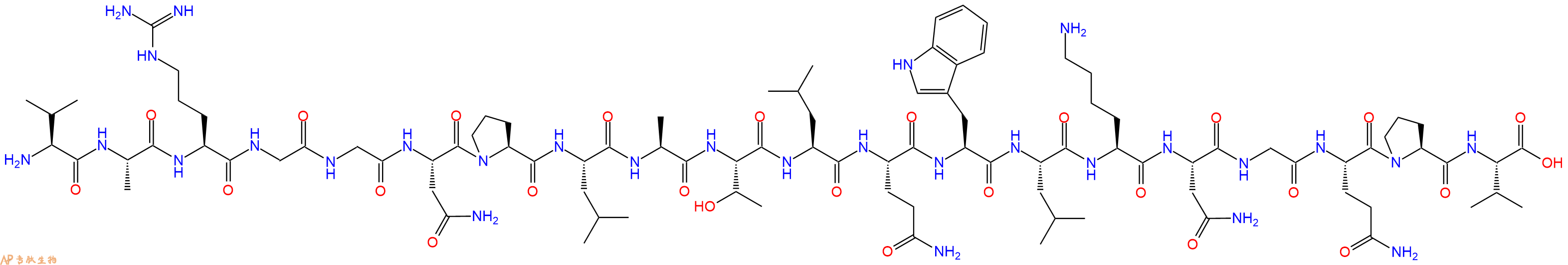 专肽生物产品H2N-Val-Ala-Arg-Gly-Gly-Asn-Pro-Leu-Ala-Thr-Leu-Gln-Trp-Leu-Lys-Asn-Gly-Gln-Pro-Val-OH