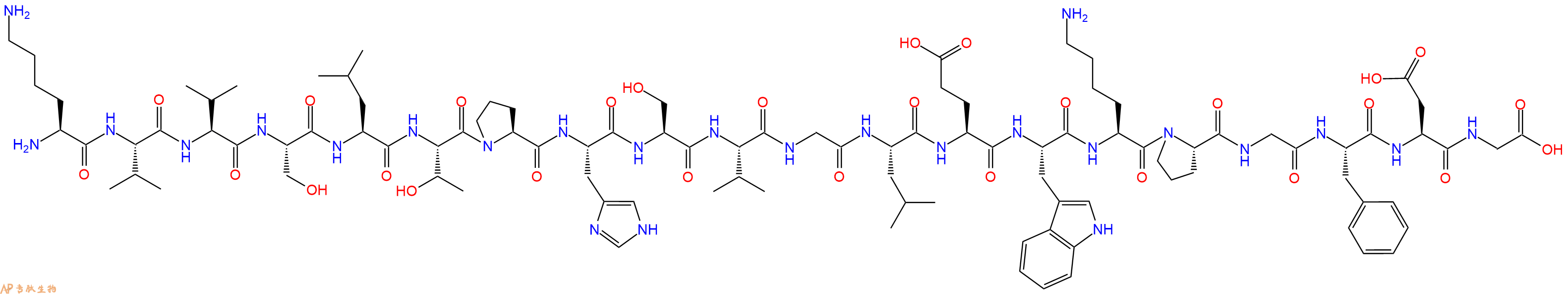 专肽生物产品H2N-Lys-Val-Val-Ser-Leu-Thr-Pro-His-Ser-Val-Gly-Leu-Glu-Trp-Lys-Pro-Gly-Phe-Asp-Gly-OH