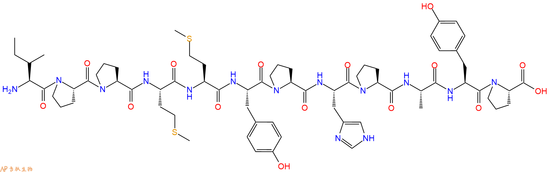 专肽生物产品H2N-Ile-Pro-Pro-Met-Met-Tyr-Pro-His-Pro-Ala-Tyr-Pro-OH