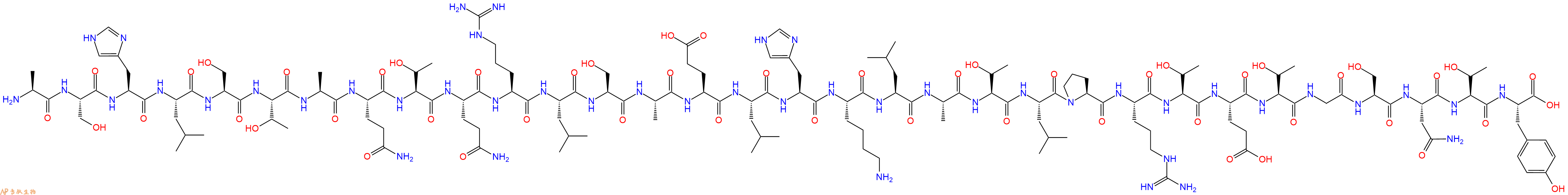 专肽生物产品H2N-Ala-Ser-His-Leu-Ser-Thr-Ala-Gln-Thr-Gln-Arg-Leu-Ser-Ala-Glu-Leu-His-Lys-Leu-Ala-Thr-Leu-Pro-Arg-Thr-Glu-Thr-Gly-Ser-Asn-Thr-Tyr-OH