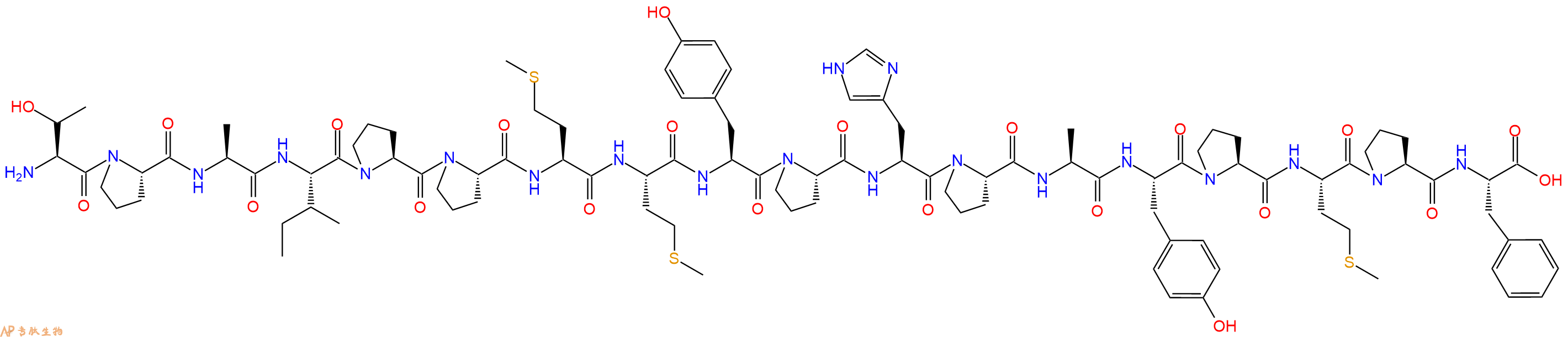 专肽生物产品H2N-Thr-Pro-Ala-Ile-Pro-Pro-Met-Met-Tyr-Pro-His-Pro-Ala-Tyr-Pro-Met-Pro-Phe-OH