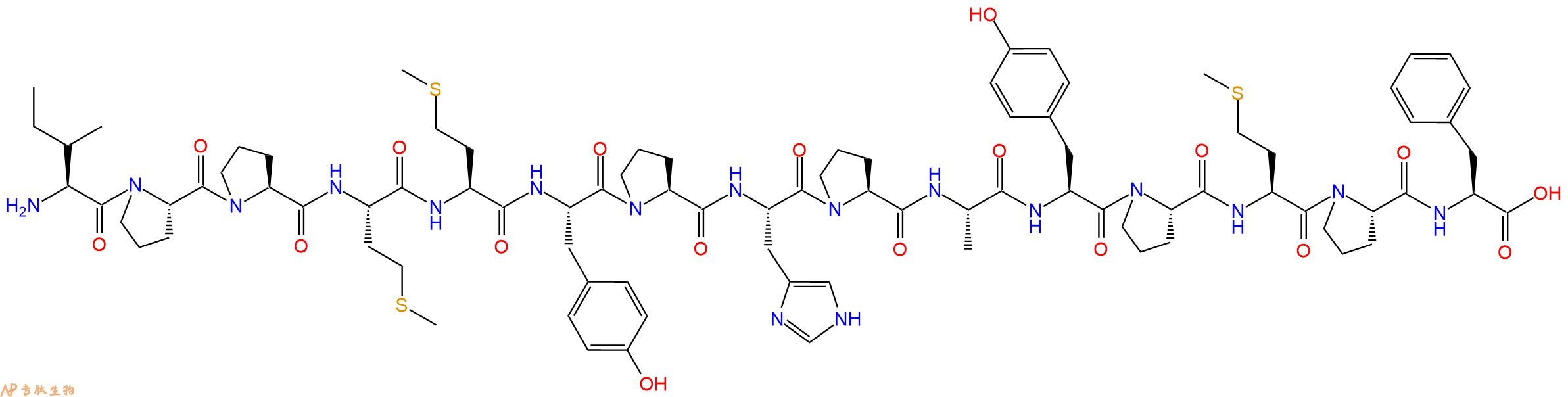 专肽生物产品H2N-Ile-Pro-Pro-Met-Met-Tyr-Pro-His-Pro-Ala-Tyr-Pro-Met-Pro-Phe-OH