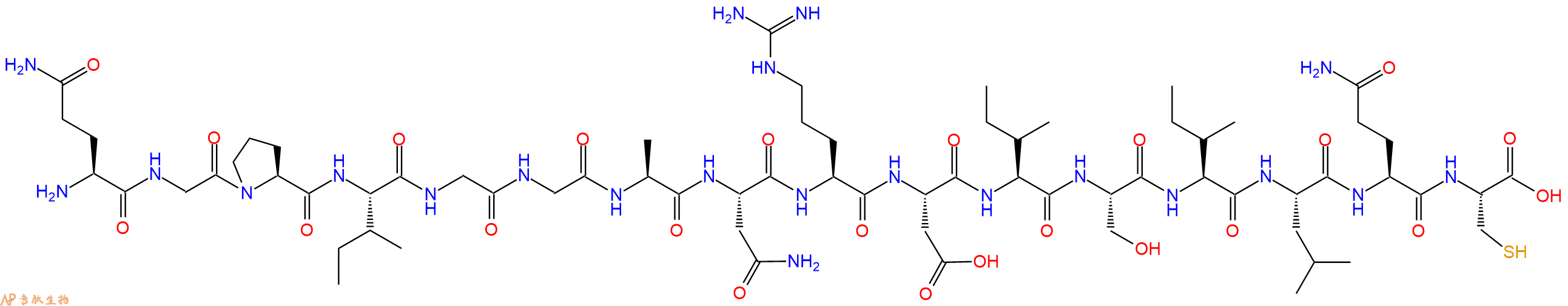 专肽生物产品H2N-Gln-Gly-Pro-Ile-Gly-Gly-Ala-Asn-Arg-Asp-Ile-Ser-Ile-Leu-Gln-Cys-OH