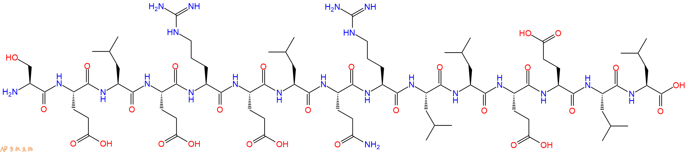 专肽生物产品H2N-Ser-Glu-Leu-Glu-Arg-Glu-Leu-Gln-Arg-Leu-Leu-Glu-Glu-Leu-Leu-OH