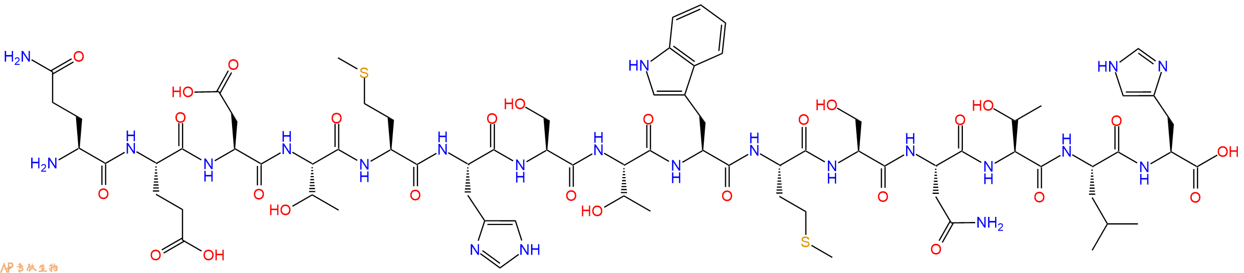 专肽生物产品H2N-Gln-Glu-Asp-Thr-Met-His-Ser-Thr-Trp-Met-Ser-Asn-Thr-Leu-His-OH
