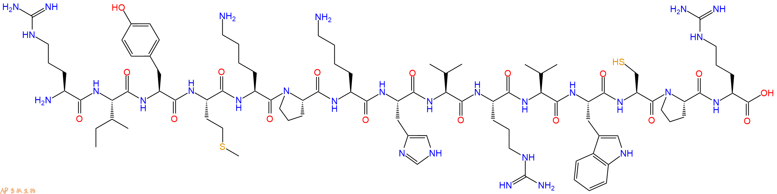 专肽生物产品H2N-Arg-Ile-Tyr-Met-Lys-Pro-Lys-His-Val-Arg-Val-Trp-Cys-Pro-Arg-OH