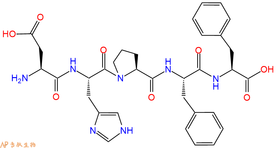 专肽生物产品H2N-Asp-His-Pro-Phe-Phe-OH