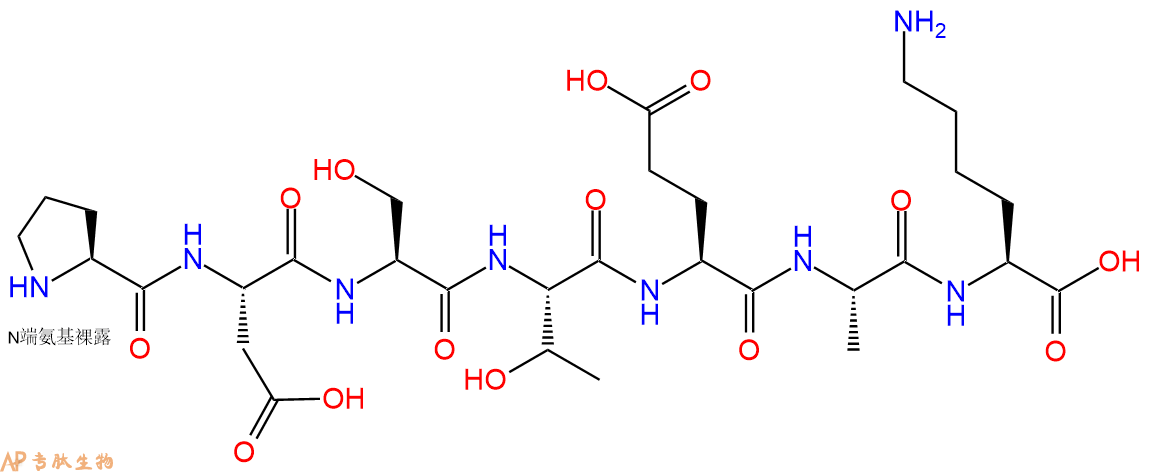 专肽生物产品H2N-Pro-Asp-Ser-Thr-Glu-Ala-Lys-OH