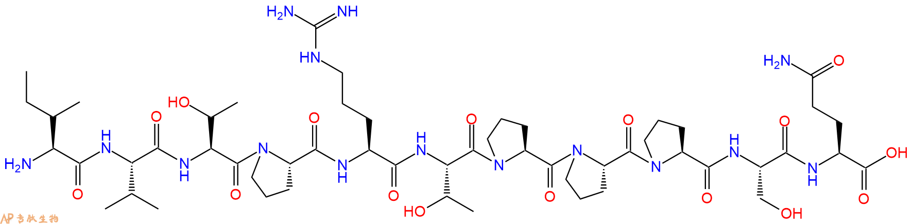 专肽生物产品H2N-Ile-Val-Thr-Pro-Arg-Thr-Pro-Pro-Pro-Ser-Gln-OH