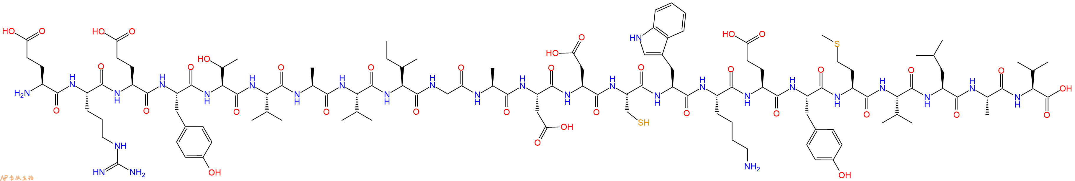 专肽生物产品H2N-Glu-Arg-Glu-Tyr-Thr-Val-Ala-Val-Ile-Gly-Ala-Asp-Asp-Cys-Trp-Lys-Glu-Tyr-Met-Val-Leu-Ala-Val-OH