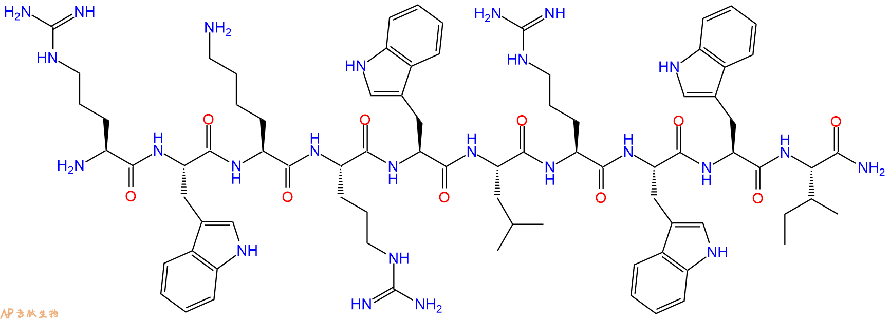 专肽生物产品H2N-Arg-Trp-Lys-Arg-Trp-Leu-Arg-Trp-Trp-Ile-CONH2