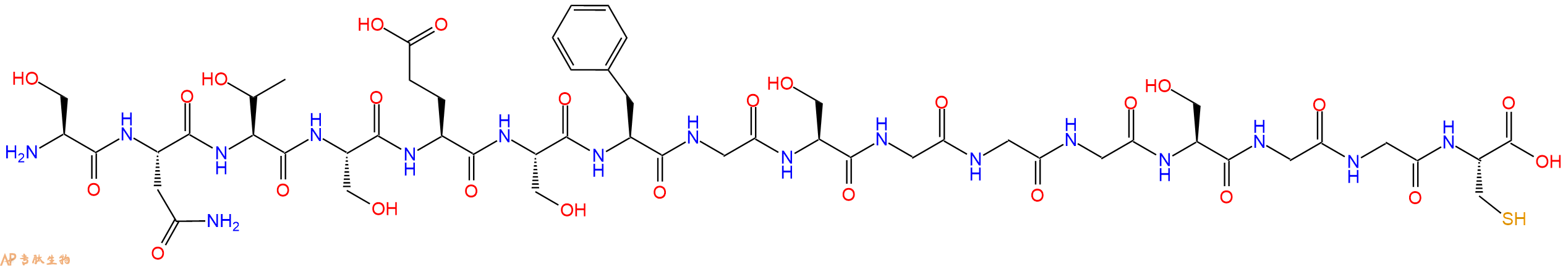 专肽生物产品H2N-Ser-Asn-Thr-Ser-Glu-Ser-Phe-Gly-Ser-Gly-Gly-Gly-Ser-Gly-Gly-Cys-OH